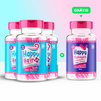 Happy Hair 3 Potes + Colágeno grátis